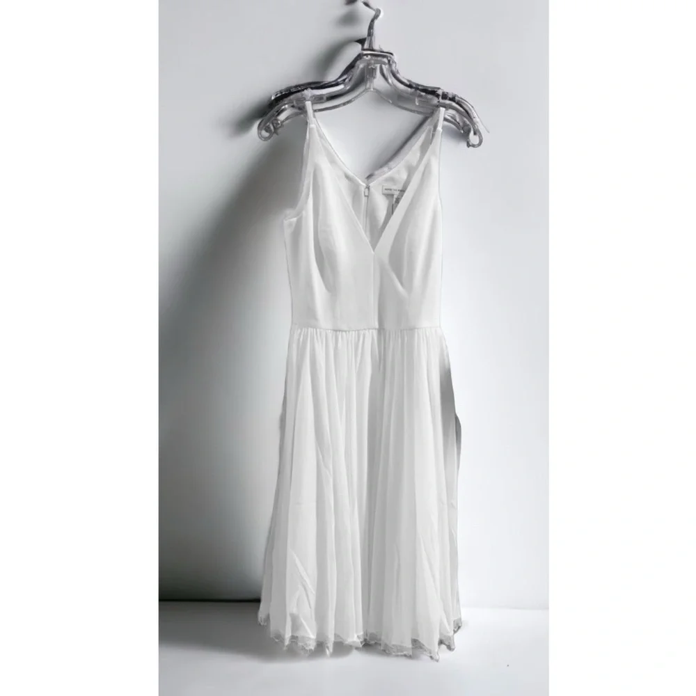 DRESS The Population Alicia Chiffon A-Line V-neck Sleeveless Midi Dress NEW - Picture 6 of 10
